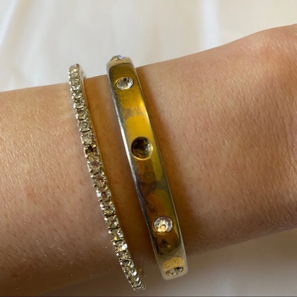 Set of six glam bangles in gold silver​​​​ - Picture 2 of 6